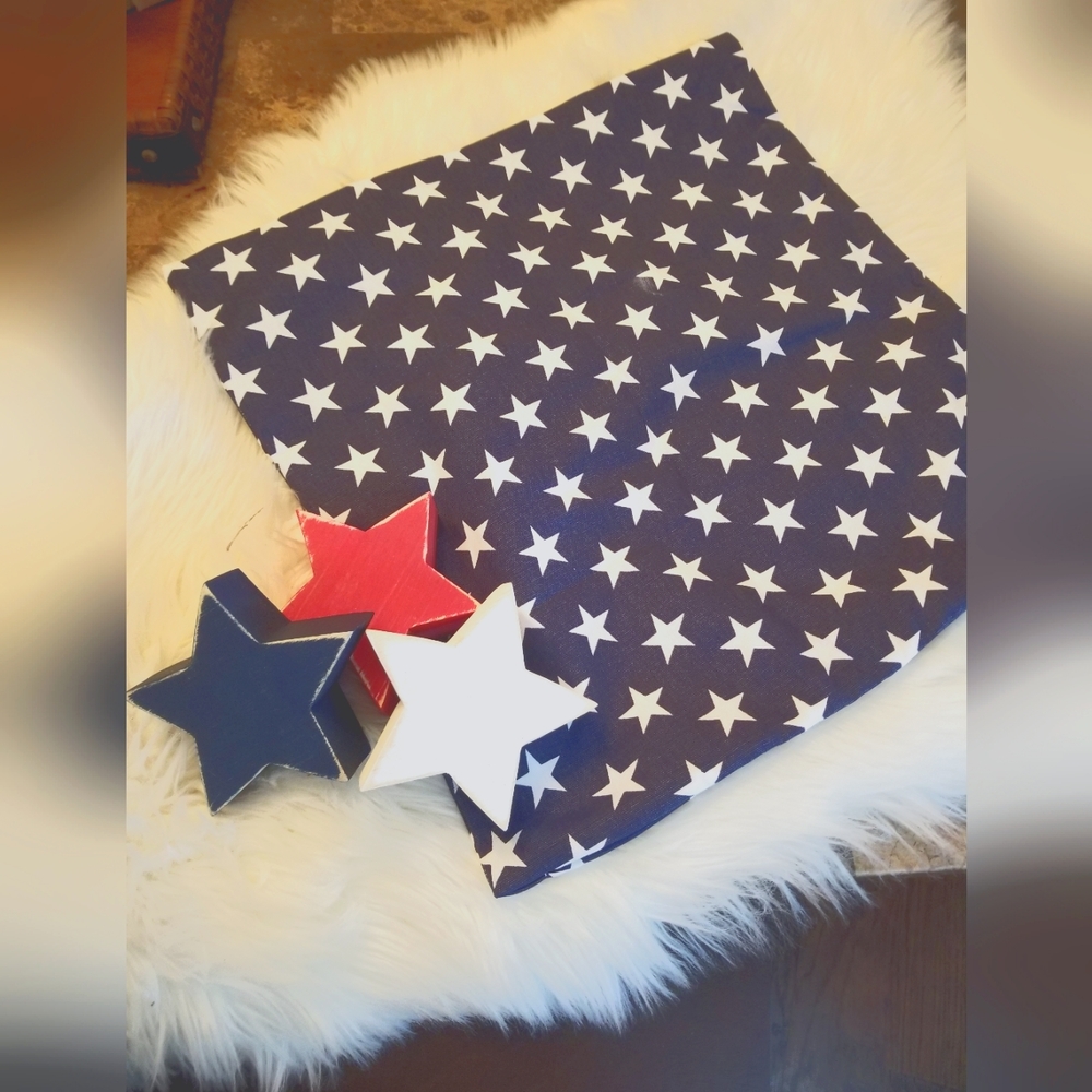 Patriotic Home Decor, pillow case and wooden stars
